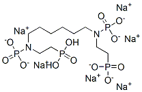 hexasodium dihydrogen [hexamethylenebis(nitrilodimethylene)]tetraphosphonate Struktur