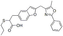 3-(2-((5-methyl-2-phenyloxazol-4-yl)methyl)benzofuran-5-yl)-2-(propylsulfanyl)propionic acid Struktur