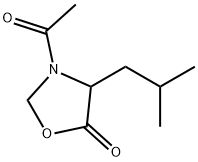 5-Oxazolidinone,  3-acetyl-4-(2-methylpropyl)- Struktur