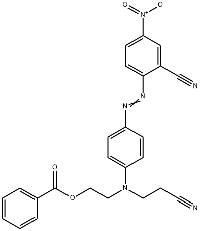 2-[[4-[(2-cyano-3-nitrophenyl)azo]phenyl](2-cyanoethyl)amino]ethyl benzoate  Struktur