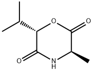 2,5-Morpholinedione,3-methyl-6-(1-methylethyl)-,(3R-trans)-(9CI) Struktur