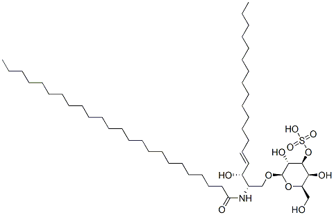 (2R,3S,4S,5R,6R)-3,5-dihydroxy-2-(hydroxymethyl)-6-[(E,2S,3R)-3-hydrox y-2-(tetracosanoylamino)octadec-4-enoxy]-4-sulfooxy-oxane Struktur