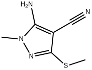 5-amino-3-methylthio-4-cyano-1-methyl-1H pyrazole Struktur