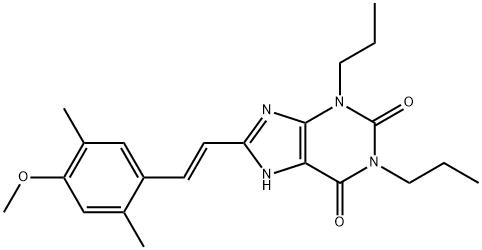 8-[(E)-2-(4-methoxy-2,5-dimethyl-phenyl)ethenyl]-1,3-dipropyl-7H-purin e-2,6-dione Struktur