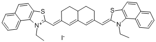 1-ETHYL-2-([7-([1-ETHYLNAPHTHO[1,2-D][1,3]THIAZOL-2(1H)-YLIDENE]METHYL)-4,4A,5,6-TETRAHYDRO-2(3H)-NAPHTHALENYLIDENE]METHYL)NAPHTHO[1,2-D][1,3]THIAZOL-1-IUM IODIDE Struktur