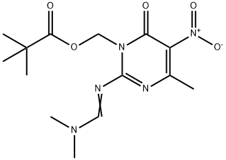 2-[(DiMethylaMino)Methylene]aMino-3N-(pivaloyloxy)Methyl-6-Methyl-5-nitro-4-pyriMidinol Struktur