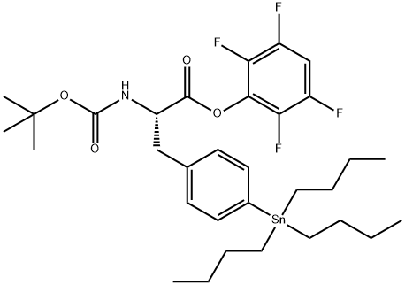 tert-butyloxycarbonyl-4-(tri-n-butylstannyl)-phenylalanine tetrafluorophenyl ester Struktur