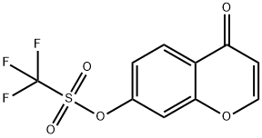 Methanesulfonic acid, 1,1,1-trifluoro-, 4-oxo-4H-1-benzopyran-7-yl ester Struktur