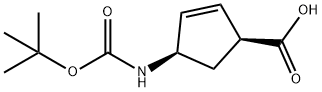 (-)-(1S,4R)-N-BOC-4-AMINOCYCLOPENT-2-ENECARBOXYLIC ACID Structure