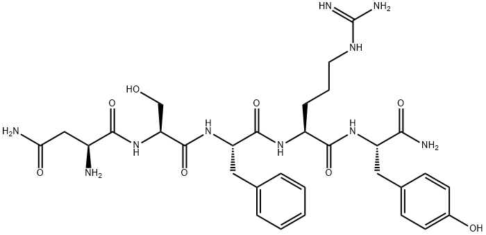 asparaginyl-seryl-phenylalanyl-arginyl-tyrosinamide Struktur