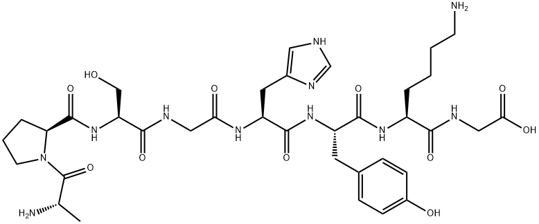 H-ALA-PRO-SER-GLY-HIS-TYR-LYS-GLY-OH Struktur