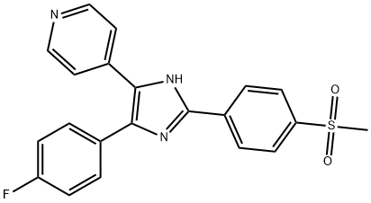 4-[5-(4-FLUORO-PHENYL)-2-(4-METHANESULFONYL-PHENYL)-3H-IMIDAZOL-4-YL]-PYRIDINE Struktur