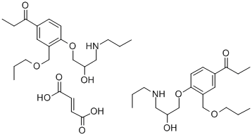 1-Propanone, 1-(4-(2-hydroxy-3-(propylamino)propoxy)-3-(propoxymethyl) phenyl)-, (E)-2-butenedioate (2:1) (salt) Struktur