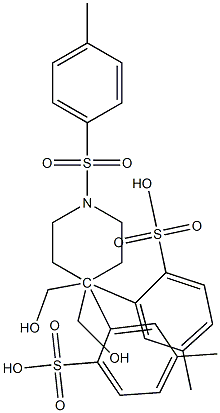 [1-(4-methylbenzenesulfonyl)-4-{[(4-methylbenzenesulfonyl)oxy]methyl}piperidin-4-yl]methyl 4-methylbenzene-1-sulfonate Struktur