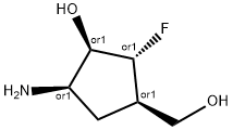 Cyclopentanemethanol, 4-amino-2-fluoro-3-hydroxy-, (1alpha,2beta,3alpha,4alpha)- (9CI) Struktur