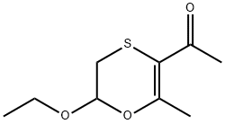 Ethanone, 1-(6-ethoxy-5,6-dihydro-2-methyl-1,4-oxathiin-3-yl)- (9CI) Struktur