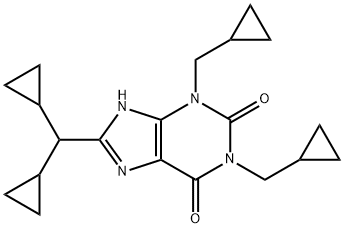 1,3-Bis(cyclopropylmethyl)-8-(dicyclopropylmethyl)xanthine Struktur