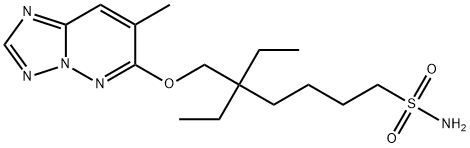 6-(2,2-Diethyl-6-sulfamoyl-1-hexyloxy)-7-methyl(1,2,4)triazolo(1,5-b)p yridazine Struktur