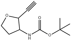 Carbamic acid, (2-ethynyltetrahydro-3-furanyl)-, 1,1-dimethylethyl ester (9CI) Struktur