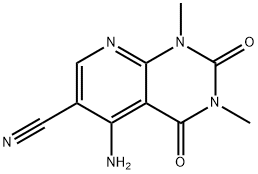 5-amino-6-cyano-1,3-dimethyl-1,2,3,4-tetrahydropyrido(2,3-d)pyrimidine-2,4-dione Struktur