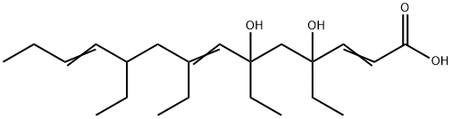 4,6-dihydroxy-4,6,8,10-tetraethyltetradec-2,7,11-trienoic acid Struktur