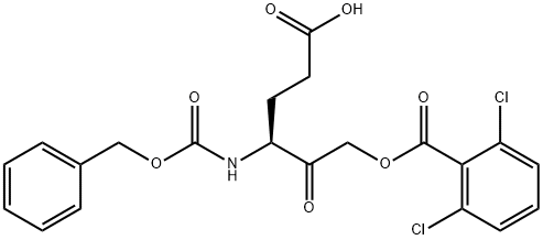 N-benzyloxycarbonyl-3-amino-5-carboxy-2-oxopent-1-yl 2,6-dichlorobenzoate Struktur