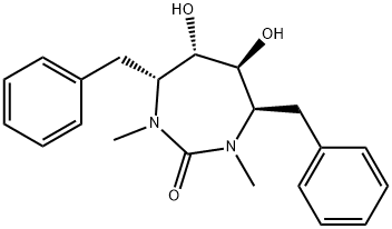 (4R,5S,6S,7R)-4,7-dibenzyl-5,6-dihydroxy-1,3-dimethyl-1,3-diazepan-2-o ne Struktur