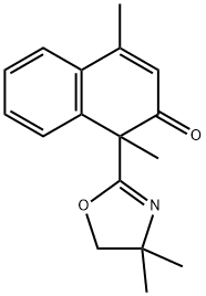 1,4-Dimethyl-1-(5,5-dimethyl-2-oxazolinyl)naphthalen-2-one Struktur