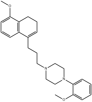 4-(3-(1,2-dihydro-8-methoxynaphthalen-4-yl)-n-propyl)-1-(2-pyridyl)piperazine Struktur