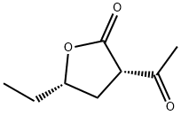 2(3H)-Furanone, 3-acetyl-5-ethyldihydro-, cis- (9CI) Struktur