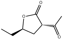 2(3H)-Furanone, 3-acetyl-5-ethyldihydro-, trans- (9CI) Struktur