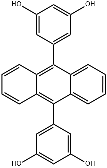 9,10-BIS(3,5-DIHYDROXYPHENYL)ANTHRACENE Struktur