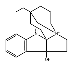 3-Ethyl-1,2,3,4,5,6,8,9,9a,14-decahydro-9a-hydroxy-3,7-methanoazocino[1',2':1,2]pyrrolo[2,3-b]indol-7-ium Struktur