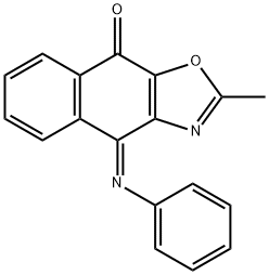 2-methyl-4-(phenylimino)naphth(2,3-d)oxazol-9-one Struktur