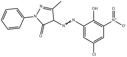 4-[(5-chloro-2-hydroxy-3-nitrophenyl)azo]-3-methyl-1-phenyl-2-pyrazolin-5-one Struktur