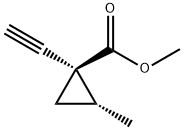 Cyclopropanecarboxylic acid, 1-ethynyl-2-methyl-, methyl ester, trans- (9CI) Struktur