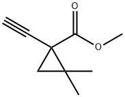 Cyclopropanecarboxylic acid, 1-ethynyl-2,2-dimethyl-, methyl ester (9CI) Struktur