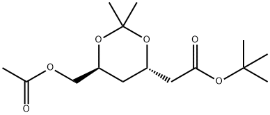 tert-Butyl (4R-cis)-6-[(acetyloxy)methyl]-2,2-dimethyl-1,3-dioxane-4-acetate Struktur