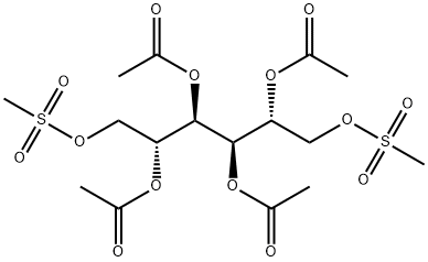 1-O,6-O-Bis(methylsulfonyl)-D-mannitol 2,3,4,5-tetraacetate Struktur