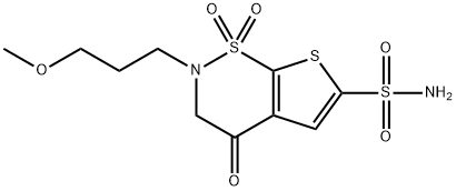 3,4-Dihydro-2-(3-methoxypropyl)-4-oxo-2H-thieno[3,2-e]-1,2-thiazine-6-sulfonamide 1,1-dioxide Struktur