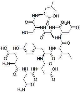 glutamyl-asparaginyl-aspartyl-tyrosyl-isoleucyl-asparaginyl-alanyl-seryl-leucine Struktur