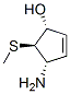 2-Cyclopenten-1-ol,4-amino-5-(methylthio)-,[1R-(1alpha,4alpha,5beta)]-(9CI) Struktur