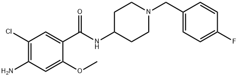 4-Amino-5-chloro-N-(1-((4-fluorophenyl)methyl)-4-piperidinyl)-2-methox ybenzamide Struktur