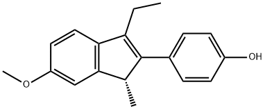 (R)-4-(3-Ethyl-6-methoxy-1-methyl-1H-inden-2-yl)-phenol Struktur