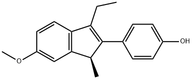 (S)-4-(3-Ethyl-6-methoxy-1-methyl-1H-inden-2-yl)-phenol Struktur