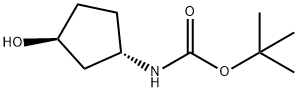 Carbamic acid, (3-hydroxycyclopentyl)-, 1,1-dimethylethyl ester, (1S-trans)- Struktur