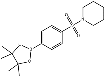 1-{[4-(tetramethyl-1,3,2-dioxaborolan-2-yl)benzene]sulfonyl}piperidine Struktur