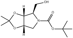 (3AR,4R,6aS)-tert-Butyl 4-(hydroxymethyl)-2,2-dimethyldihydro-3aH-[1,3]dioxolo[4,5-c]pyrrole-5(4H Struktur