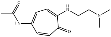 N-[4-[[2-(Dimethylamino)ethyl]amino]-5-oxo-1,3,6-cycloheptatrien-1-yl]acetamide Struktur