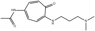 N-[4-[[3-(Dimethylamino)propyl]amino]-5-oxo-1,3,6-cycloheptatrien-1-yl]acetamide Struktur